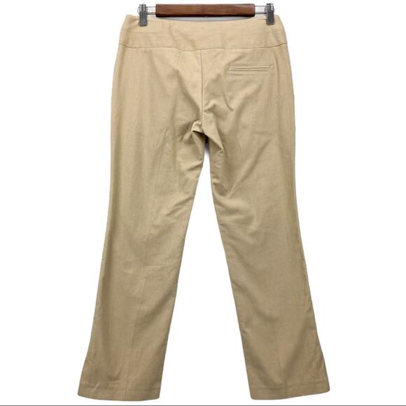 Fashionista 100% Silk Ankle Pants Mid Rise Tan Career Made In USA Women's  2‎ - Picture 2 of 11
